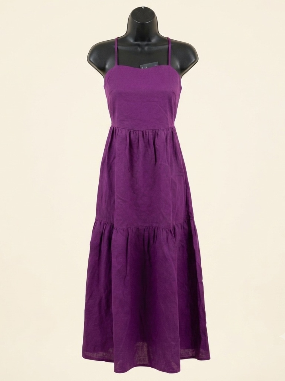 ROVE Purple Linen Tiered Maxi Dress